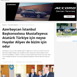 Azerbaycan İstanbul Başkonsolosu Mustafayeva Atatürk Türkiye için neyse Haydar Aliyev de bizim için odur