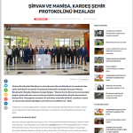 ŞİRVAN VE MANİSA, KARDEŞ ŞEHİR PROTOKOLÜNÜ İMZALADI